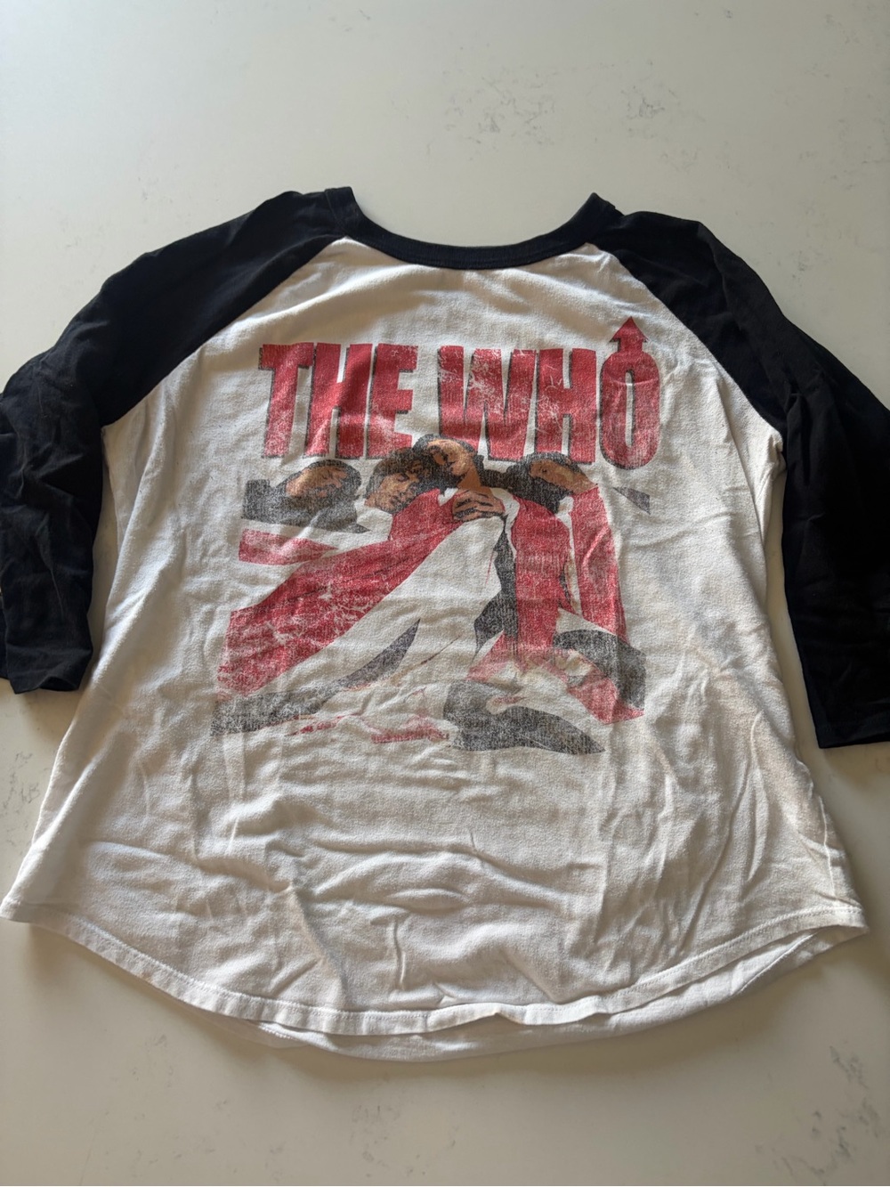 The Who Womans Raglan Band Tee - White & Black